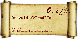 Oszvald Árpád névjegykártya